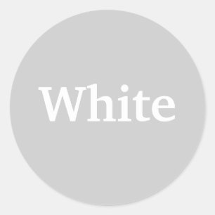 Adesivo Redondo Palavra branca colorida em Cinzas