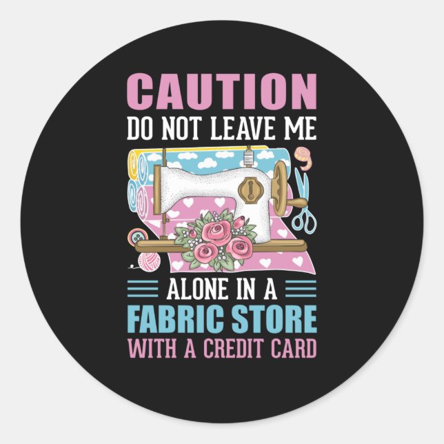 Adesivo Redondo Palavra de costura engraçada Clássica Round Sticke (Frente)