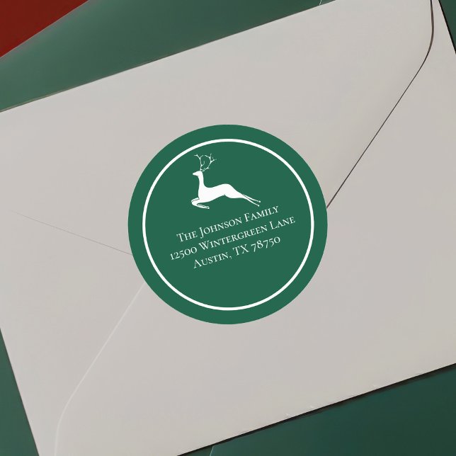 Adesivo Redondo Palavra de Natal Verde Endereço de Regresso (Criador carregado)