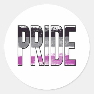 Adesivo Redondo Palavra de Orgulho Asexual