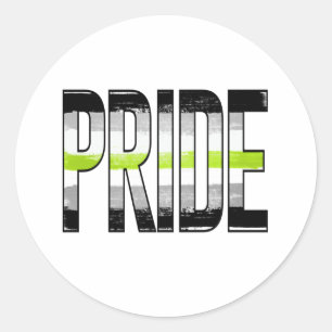 Adesivo Redondo Palavra de Orgulho do Agender