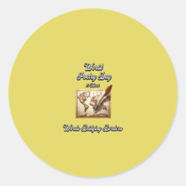 Adesivo Redondo Palavras 'Bridging Borders'. Dia Mundial da Poesia