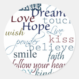 Adesivo Redondo Palavras da inspiração