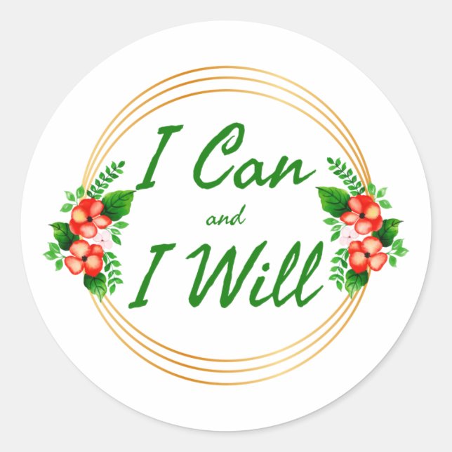 Adesivo Redondo Palavras de motivação gratosas para o trabalho (Frente)