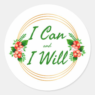 Adesivo Redondo Palavras de motivação gratosas para o trabalho