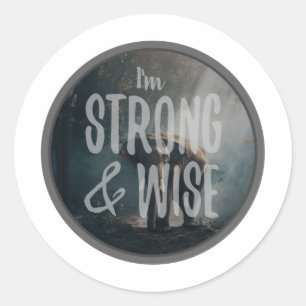 Adesivo Redondo palavras matinais motivadoras para a autoaceitaç