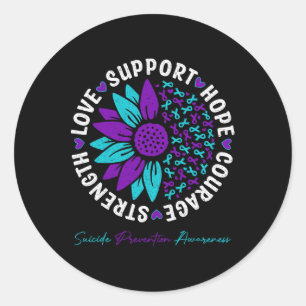 Adesivo Redondo Palavras Motivacionais Sunflower Prevention Aw