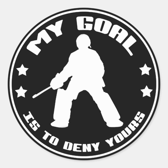 Adesivo Redondo Palavras-Palavras de Cota de Hóquei em Campo (Frente)