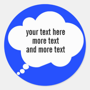 Adesivo Redondo palavras personalizadas do balão de reflexão