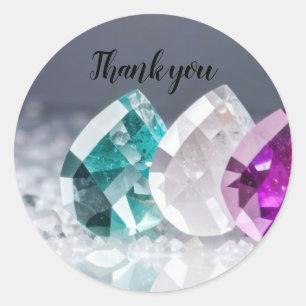 Adesivo Redondo Palavras Personalizadas Triple Shiny Gems