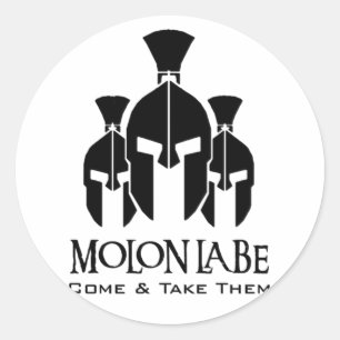 Adesivo Redondo Palavras triplas da ameaça de MOLON LABE
