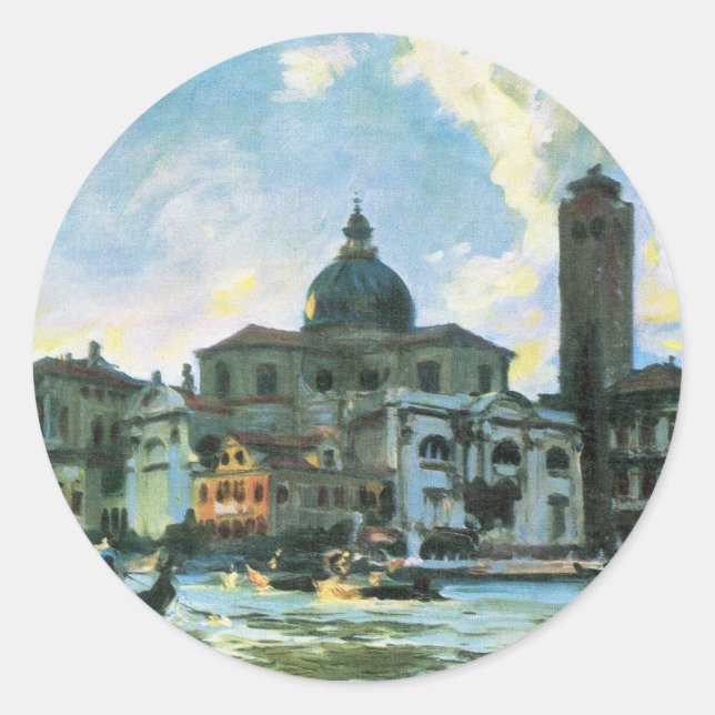 Adesivo Redondo Palazzo Labia, Veneza, por John Singer Sargent (Frente)