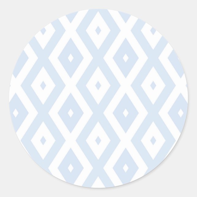 Adesivo Redondo Pale blue and white diamond pattern (Frente)