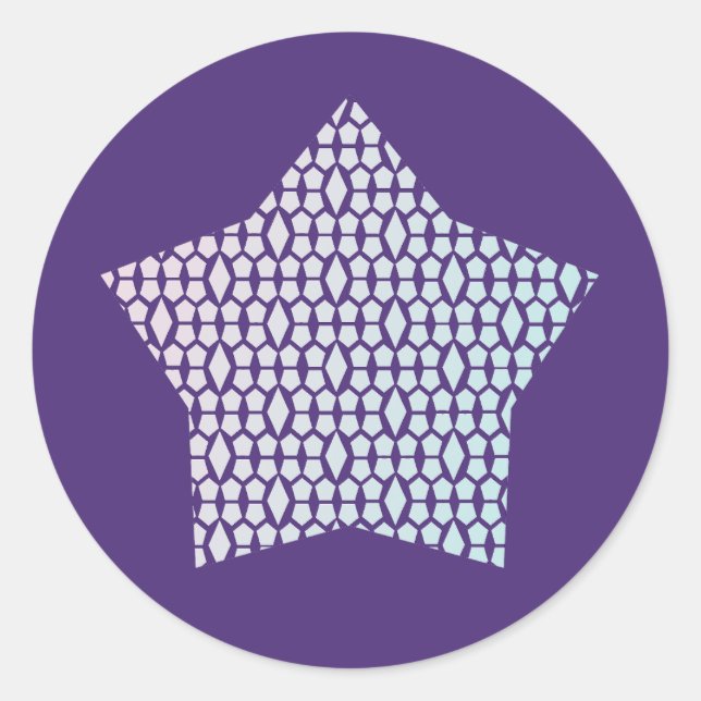 Adesivo Redondo Pale Pastel Dream Honeycomb e estrela do Diamond (Frente)