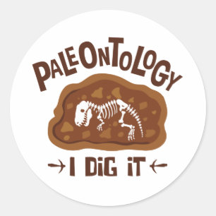 Adesivo Redondo Paleontologia Eu O Canto Paleontólogo Dinossauro O