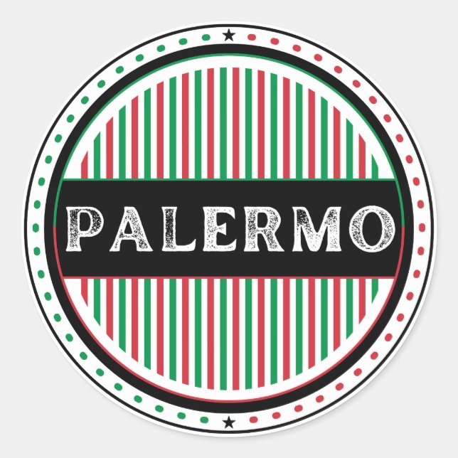 Adesivo Redondo Palermo City Pride Emblem – Italian Identity (Frente)