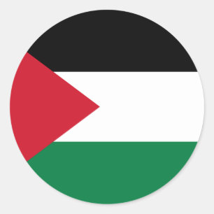 Adesivo Redondo Palestina Livre - Bandeira Palestiniana (ع ل م ف ل