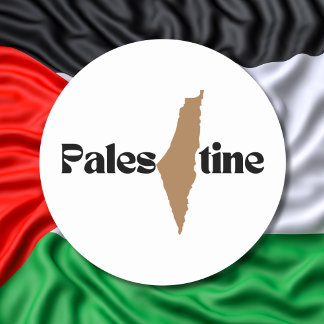 Adesivo Redondo Palestina livre Mapa da Justiça Social Palestina