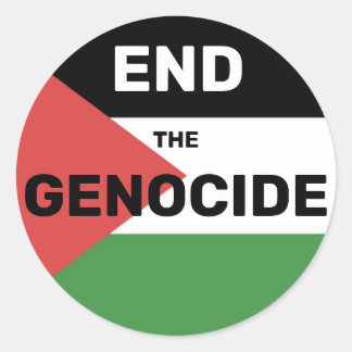 ADESIVO REDONDO PALESTINA LIVRE TERMINA A BANDEIRA VERMELHA GENOCÍ