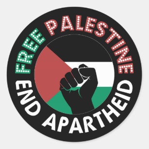 Adesivo Redondo Palestina Livre Termina Pavilhão Apartheid