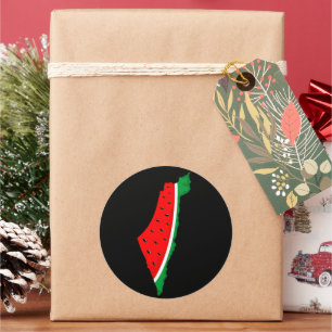 Adesivo Redondo Palestina - Mapa Watermelon - Símbolo da liberdade