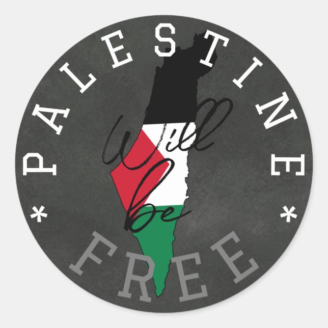 Adesivo Redondo Palestina será livre (Frente)