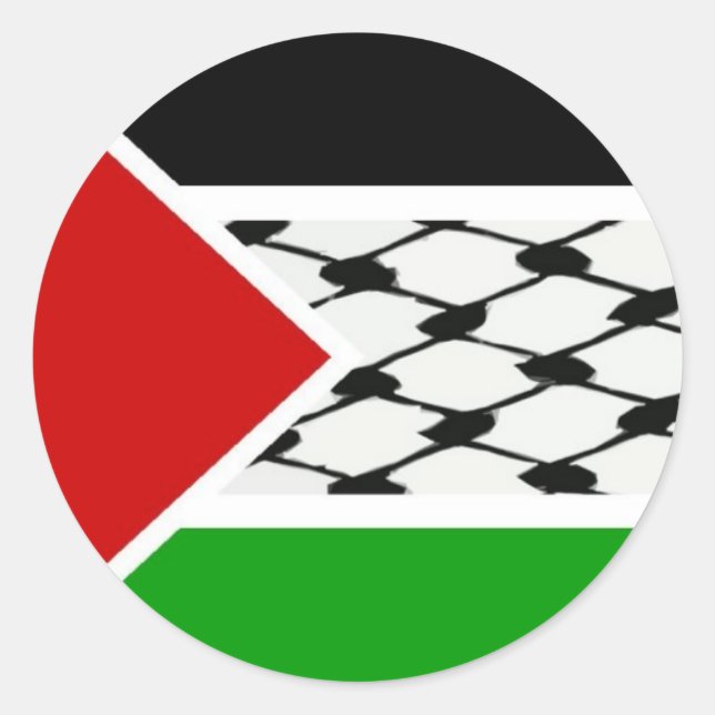 Adesivo Redondo Palestina - Sinalizador Keffiyeh (Frente)