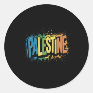 Adesivo Redondo Palestina Vive T Sticker