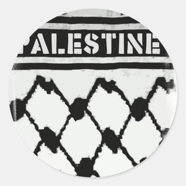 Adesivo Redondo Palestine Keffiyah (Frente)
