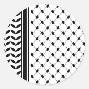 Adesivo Redondo Palestine Keffiyeh Pattern Scarf