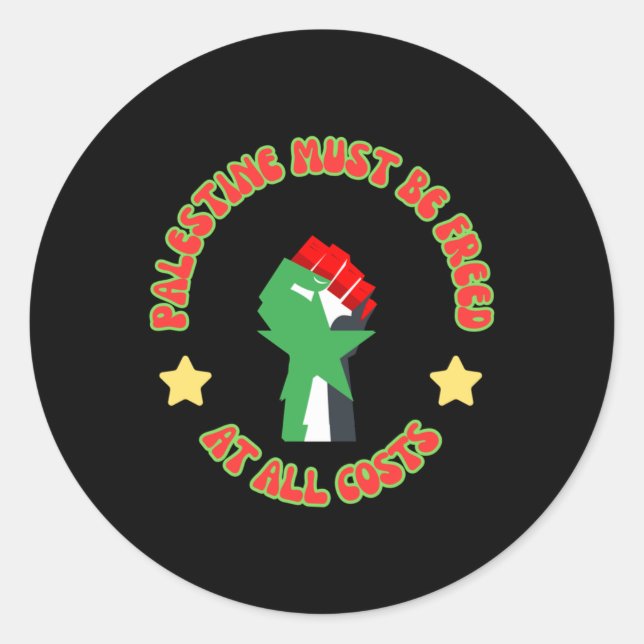 Adesivo Redondo Palestine Sticker (Frente)