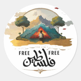 Adesivo Redondo Palestine Sticker