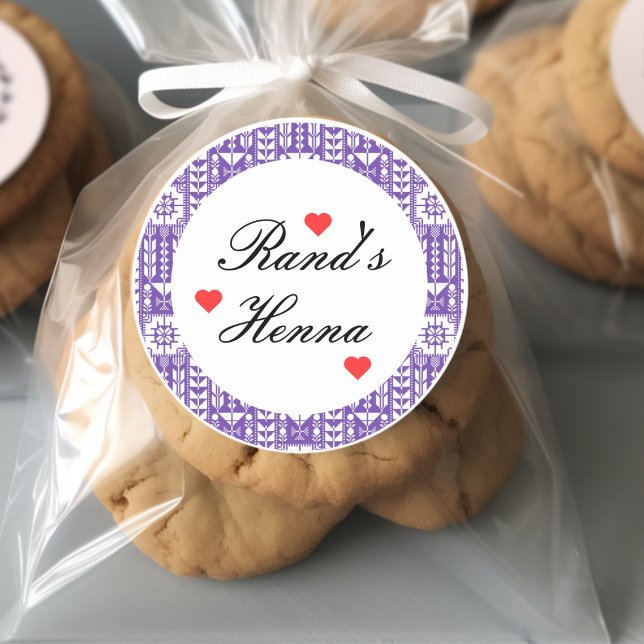 Adesivo Redondo Palestiniano personalizado Henna Sticker (Criador carregado)