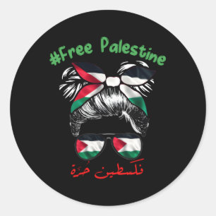 Adesivo Redondo Palestinos pela bandeira da Palestina