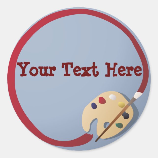 Adesivo Redondo Paleta de artista (Frente)