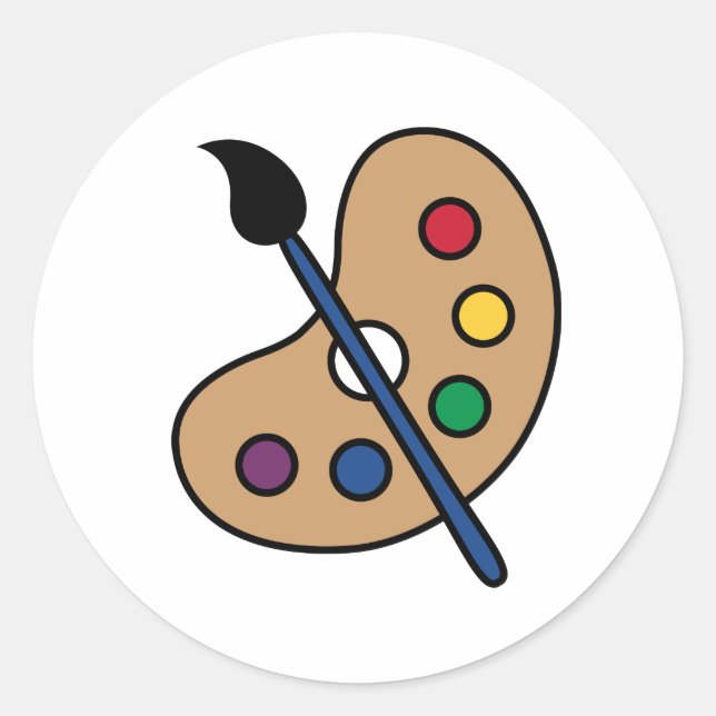 Adesivo Redondo Paleta de artistas (Frente)