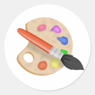 Adesivo Redondo Paleta de artistas
