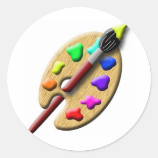 Adesivo Redondo Paleta de Tinta