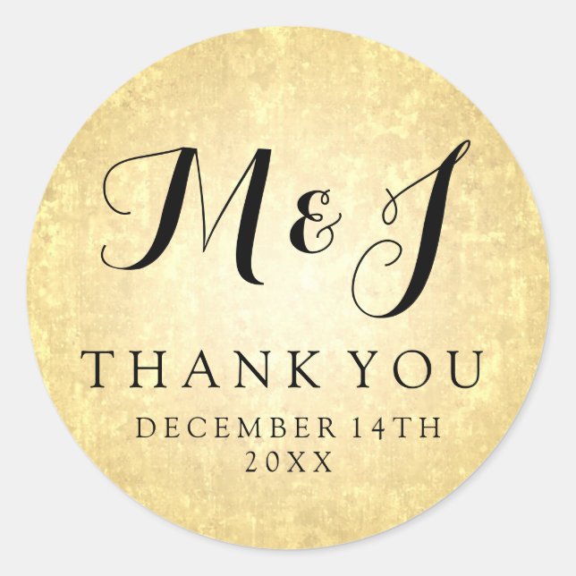 Adesivo Redondo Palha De Casamento, Palha De Ouro, Estrelas Confet (Frente)