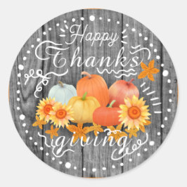 Adesivo Redondo Palha de Cinza de Abóbora de outono