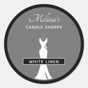 Adesivo Redondo Palhaço branco elegante na Cinza - Vela Na moda