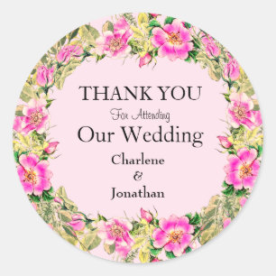 Adesivo Redondo Palhaço Cor-de-Rosa Personalizado Obrigado