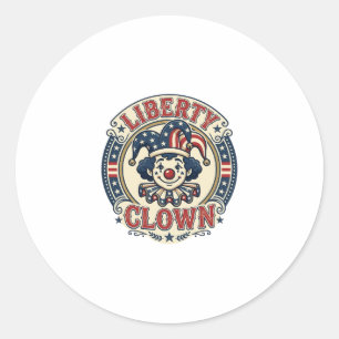 Adesivo Redondo Palhaço da Liberdade Patriótico Patriótico Clownco