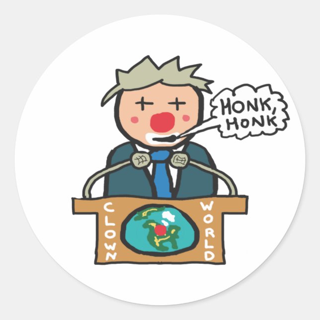 Adesivo Redondo Palhaço de Honk Honk (Frente)