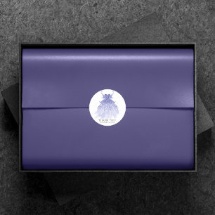 Adesivo Redondo Palhaço de Lavanda Wing Purple Sheen Obrigado
