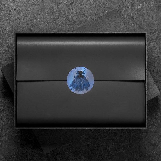 Adesivo Redondo Palhaço de Marinho de Fada Gótica | Ovinos Azuis C (Criador carregado)