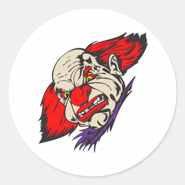 Adesivo Redondo palhaço mau (Frente)