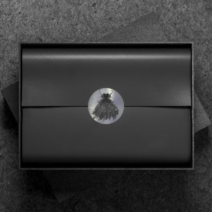 Adesivo Redondo Palhaço preto de fada gótica Vampy Glam Gótico S