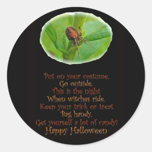 Adesivo Redondo Palheta Laranja Laranja Araneus Halloween