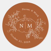 Palheta Redonda Clássica Monograma de Casamento